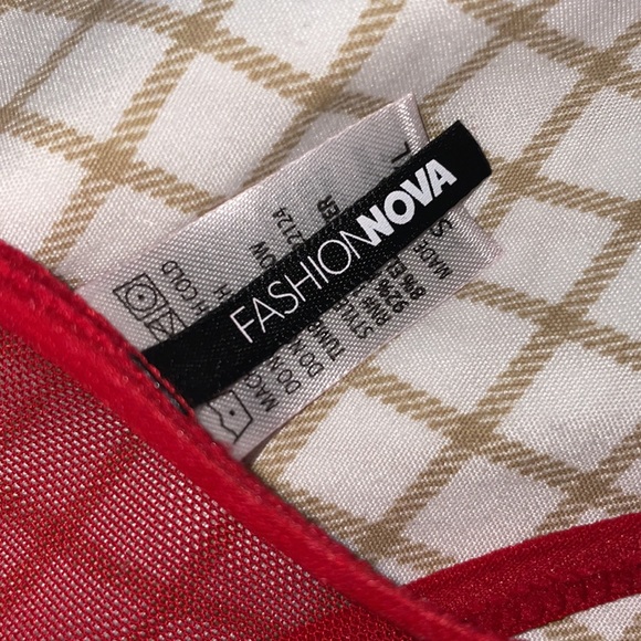 Red FashionNova XL Forbidden Fling Lace Baby Doll 2 Piece Set - Picture 4 of 5